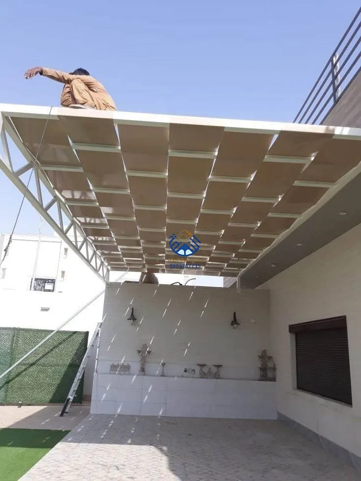 مظلات قماش مجدول مظلات الرياض